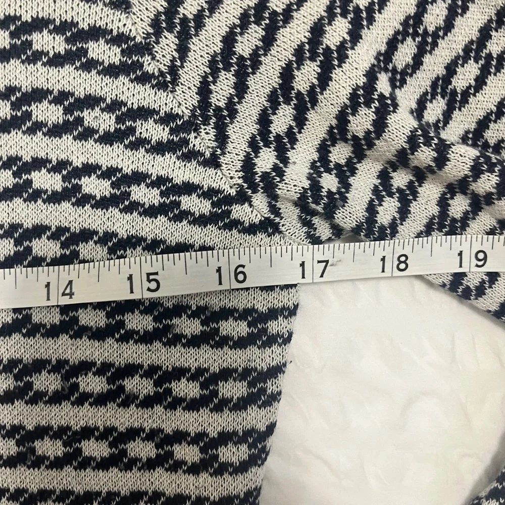 Banana Republic BR, Women's Silk Blend Jacquard Cardigan, Navy / Cream, Small - Picture 10 of 11